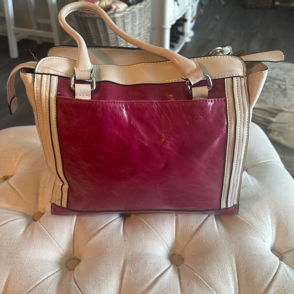 Giani Bernini Red and Cream Tote Bag